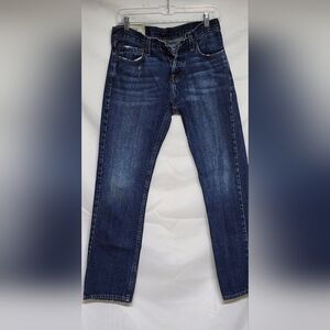 Slim Blue Jeans with Natural Fading.Hollister Size 28x30